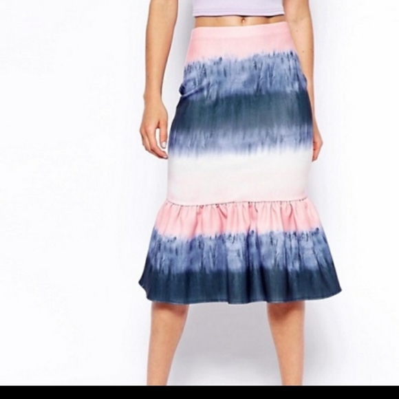 ASOS Ombre Scuba Peplum Skirt - Picture 4 of 7